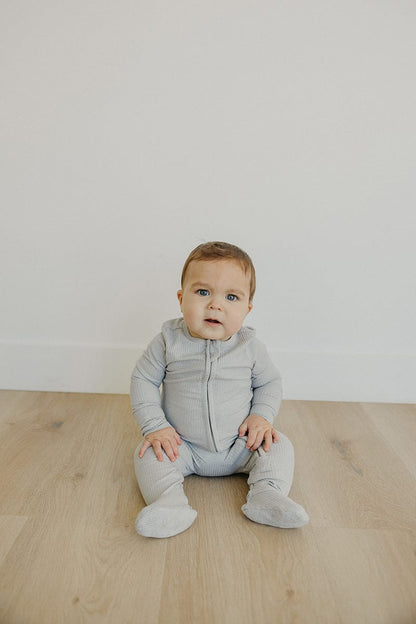 Copper Pearl Zip-up Footie - Ash (18-24M) - X003V4HT6V