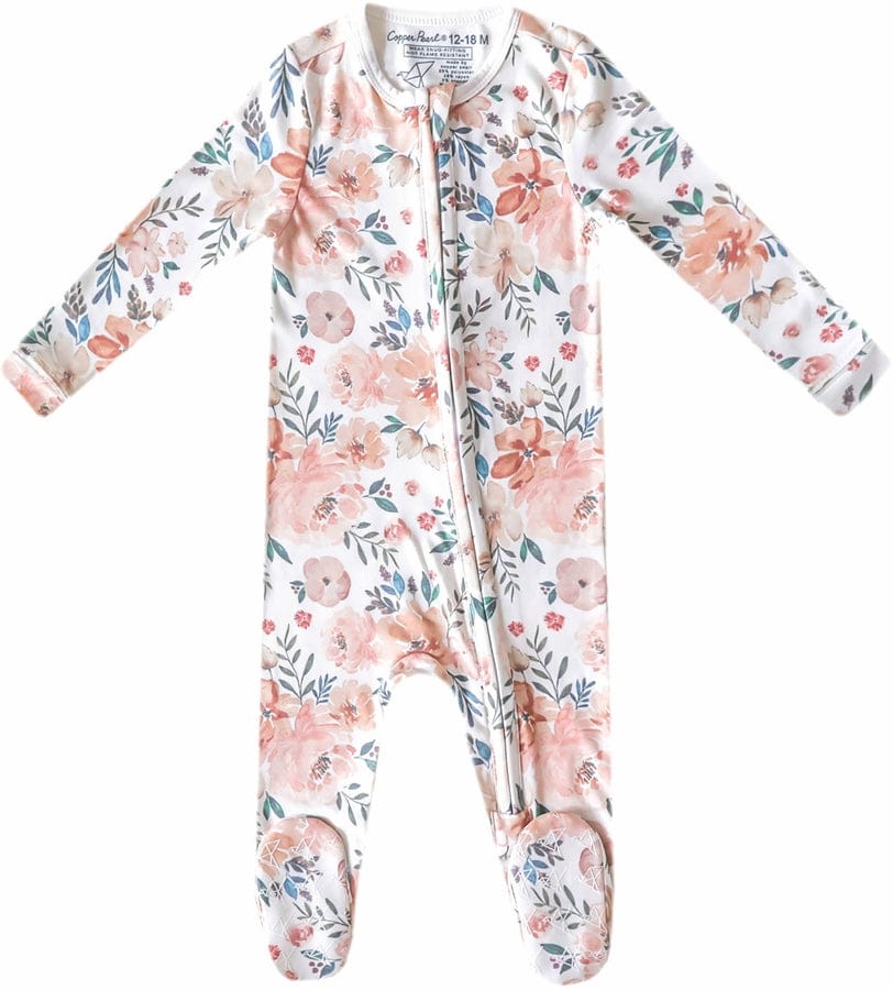 Copper Pearl Zip-up Footie, Autumn (12-18M) - X003QERJ75