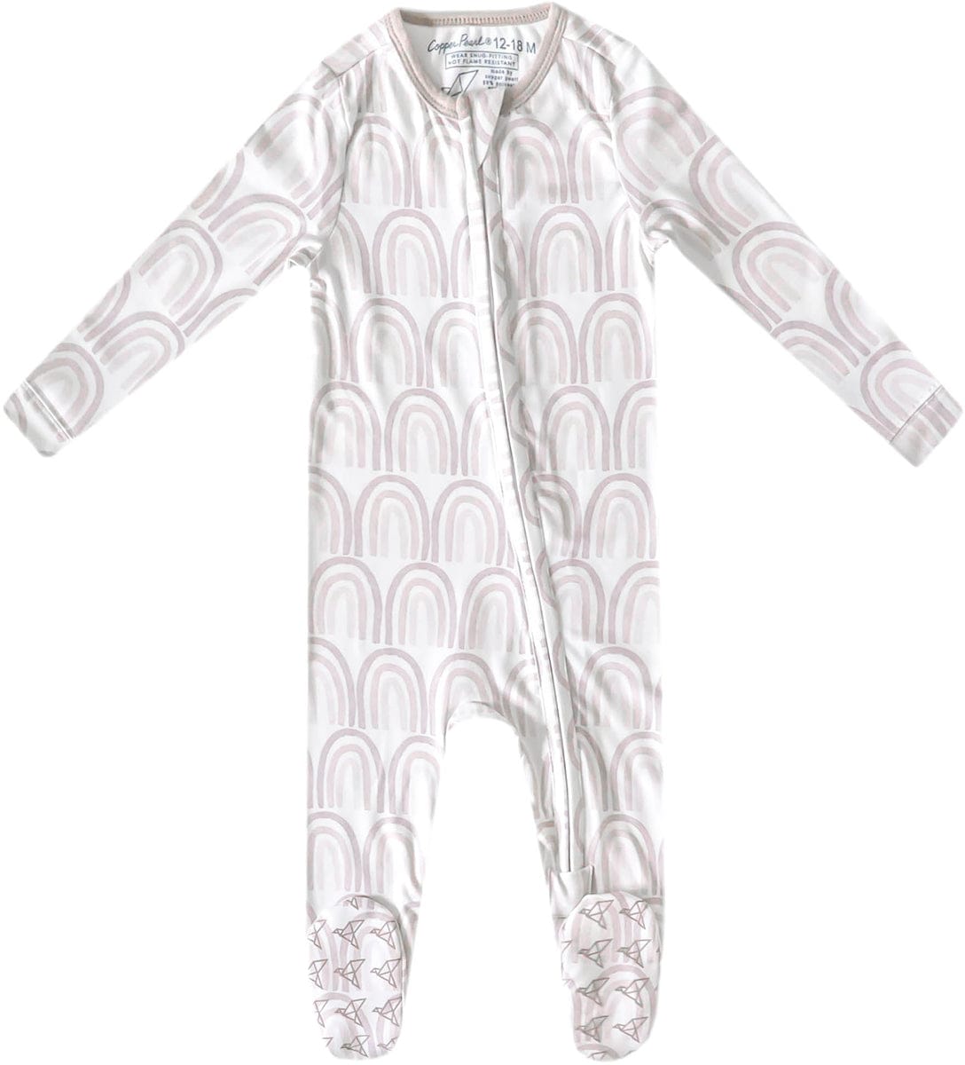 Copper Pearl Zip-up Footie - Bliss (3-6M) - X003QEOYGT