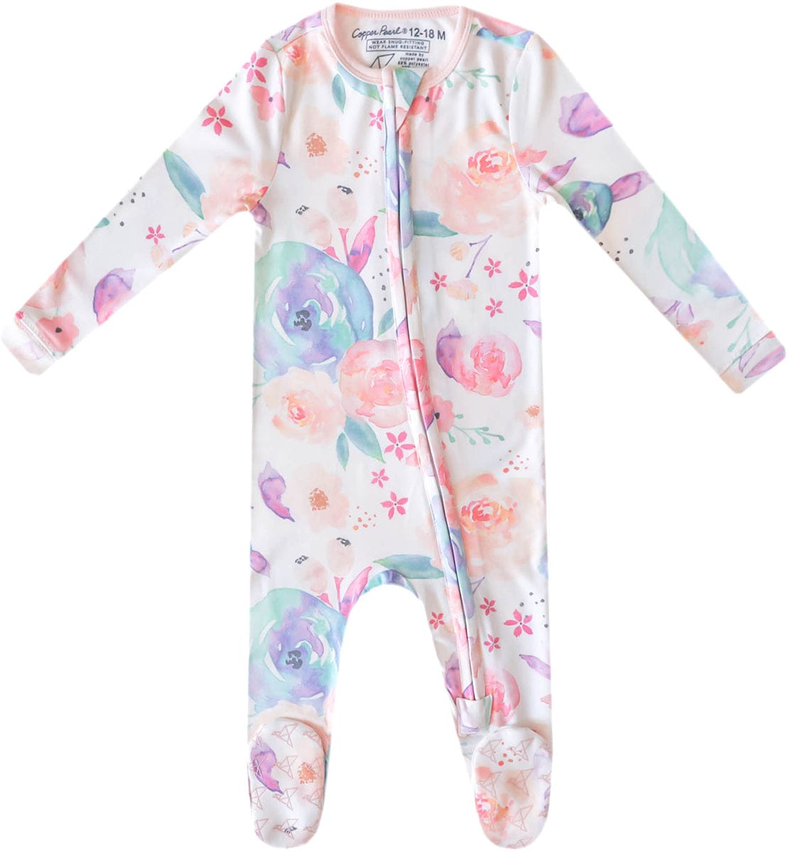 Copper Pearl Zip-up Footie - Bloom (6-12M) - X003QEOYHX