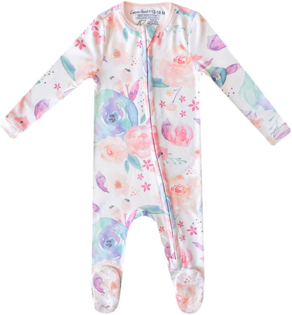 Copper Pearl Zip-up Footie - Bloom (6-12M) - X003QEOYHX