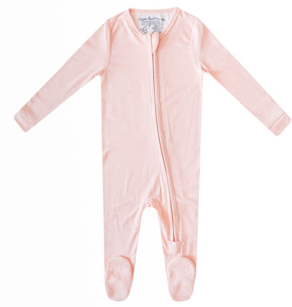 Copper Pearl Zip-up Footie - Blush (12-18M) - X003QELBKL