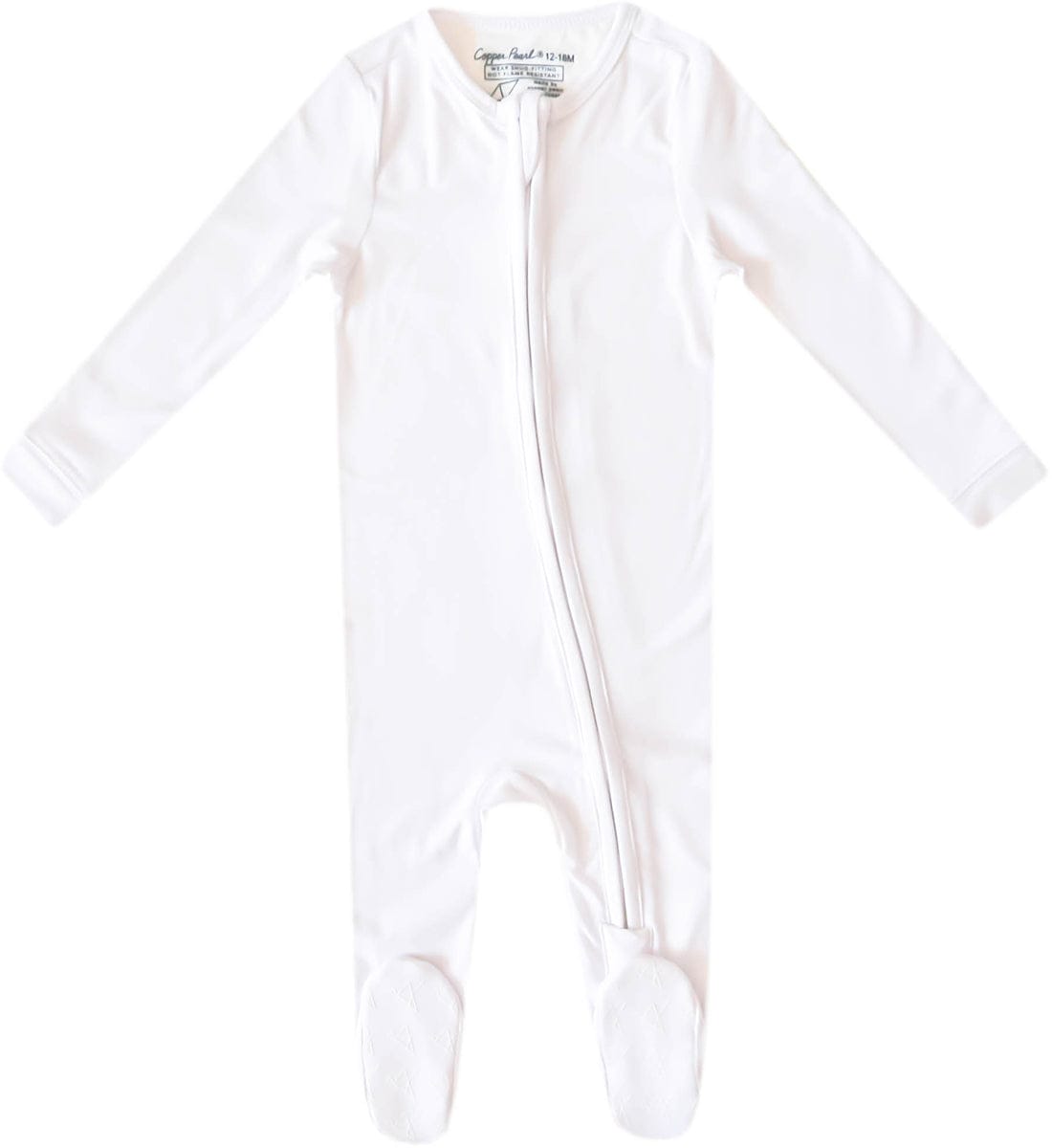 Copper Pearl Zip-up Footie - Dove (12-18M) - X003QELBJH