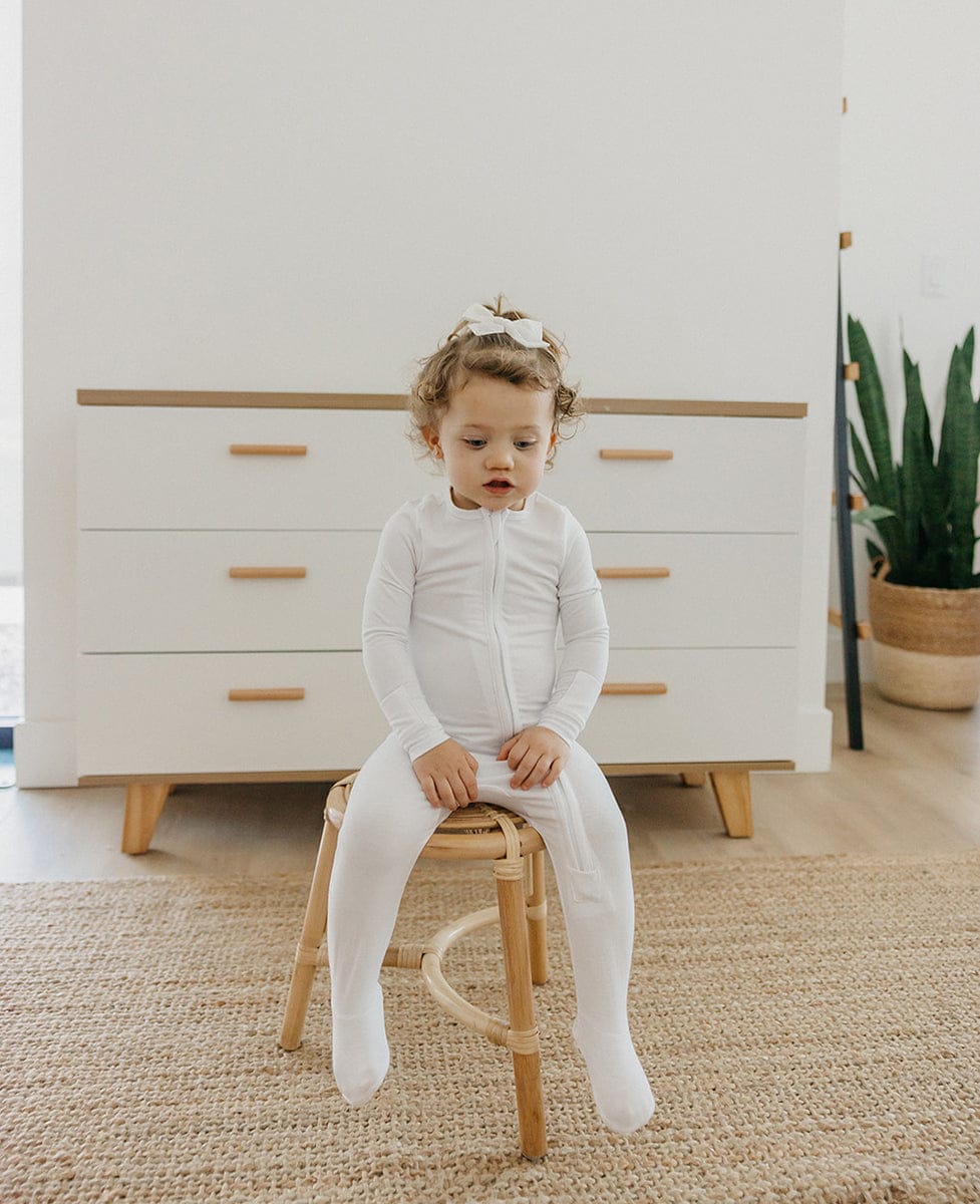 Copper Pearl Zip-up Footie - Dove (3-6M) - X003QEOWCP