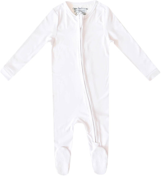 Copper Pearl Zip-up Footie - Dove (3-6M) - X003QEOWCP