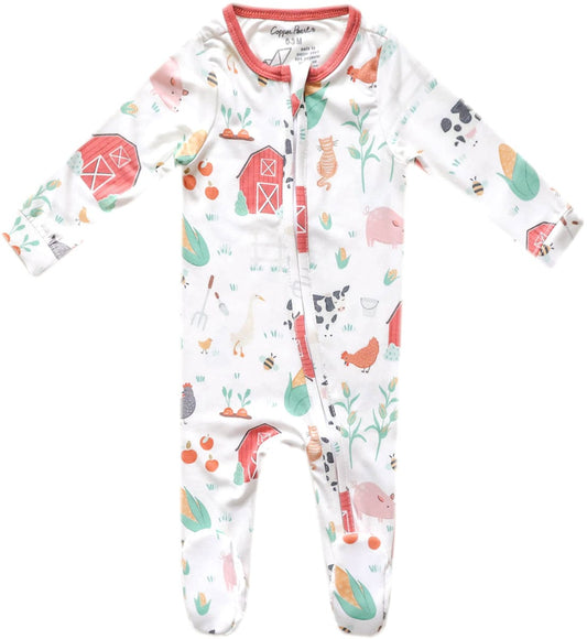 Copper Pearl Zip-up Footie - Farmstead (18-24M) - X003ZY3RMH