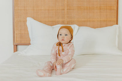 Copper Pearl Zip-up Footie - Goosie (12-18M) - X003ZY159J