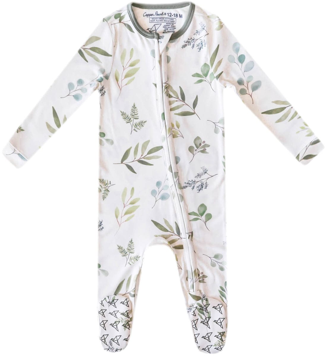 Copper Pearl Zip-up Footie - Haven (3-6M) - X003QEOWE3