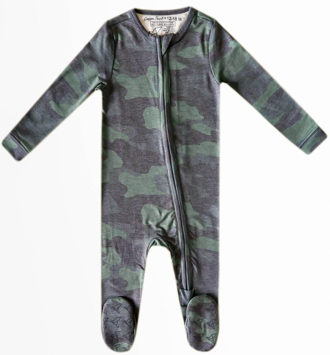 Copper Pearl Zip-up Footie - Hunter (12-18M) - X003QEOYAF