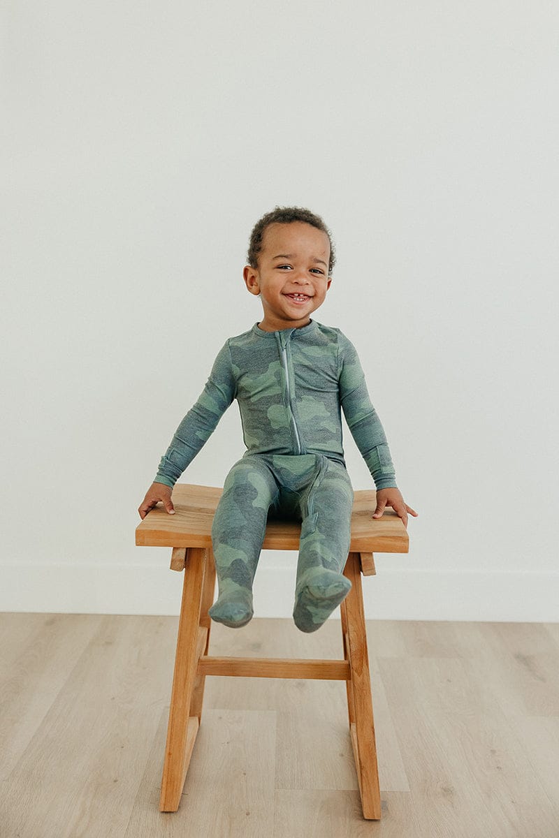 Copper Pearl Zip-up Footie - Hunter (6-12M) - X003QERIXF