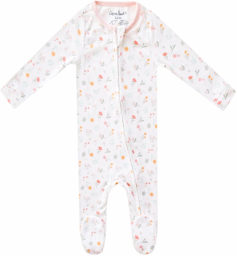 Copper Pearl Zip-up Footie, Mabel (0-3M) - X003ZY14NB