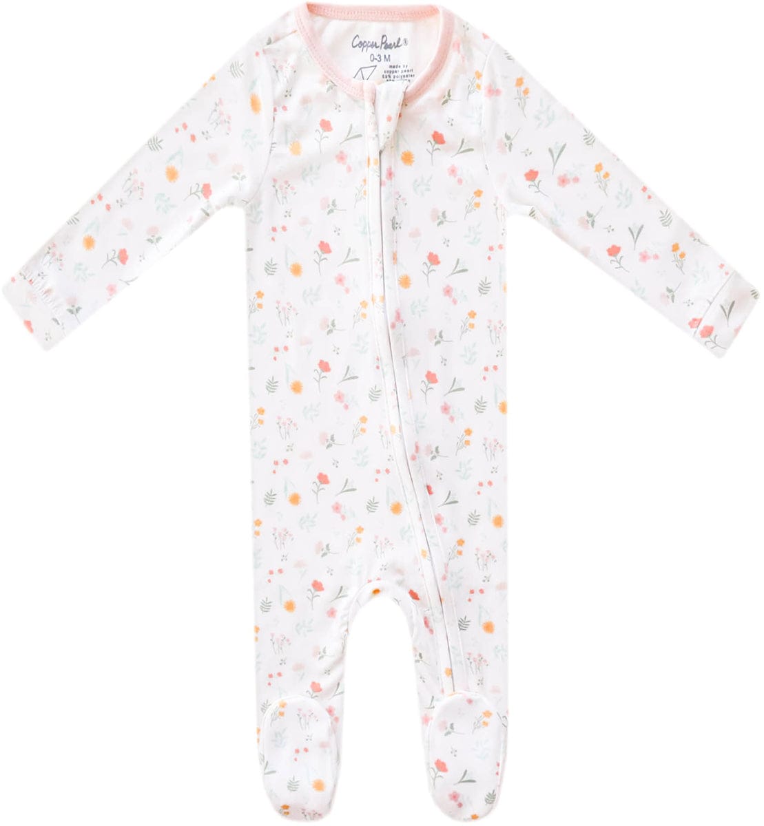 Copper Pearl Zip-up Footie - Mabel (6-12M) - X003ZY14LX