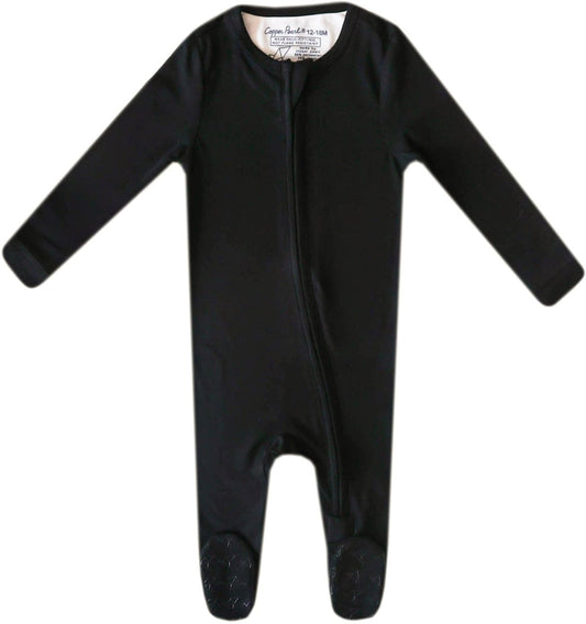 Copper Pearl Zip-up Footie - Midnight (6-12M) - X003QEOY6T