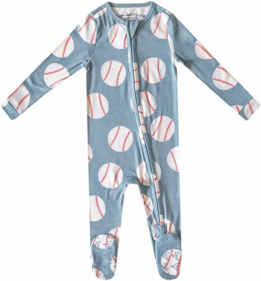 Copper Pearl Zip-up Footie, Slugger (0-3M) - X003QEOYH3