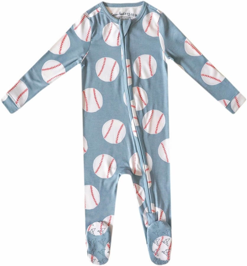 Copper Pearl Zip-up Footie, Slugger (12-18M) - X003QEOWBL