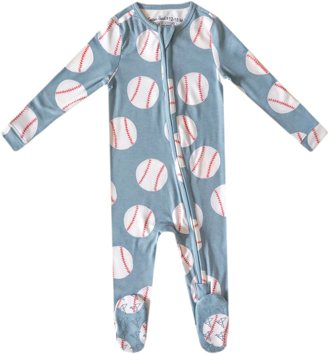 Copper Pearl Zip-up Footie - Slugger (18-24M) - X003QELBBF