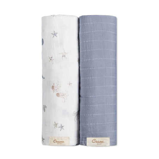 Crane Baby Cove 3-pc. Swaddle Set - Sea Life - BC-160SWS-2