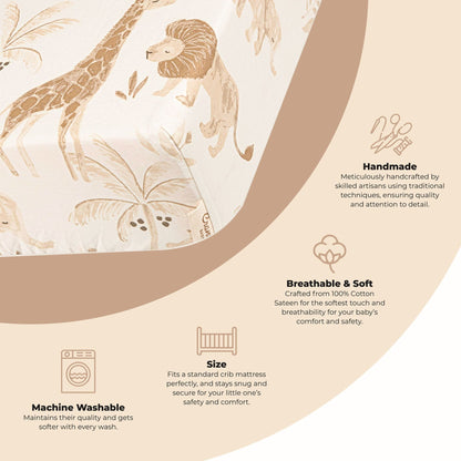 Crane Baby Kendi Crib Sheet - Animal - BC-120CFS-2