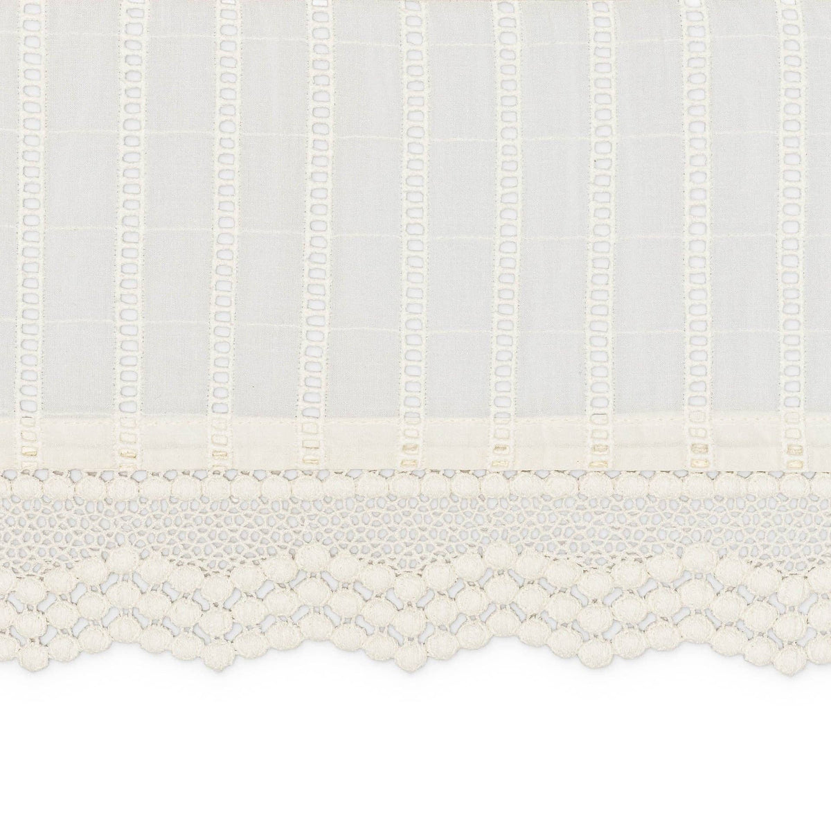 Crane Baby Off-White Lace Scallop Crib Skirt - Image 3