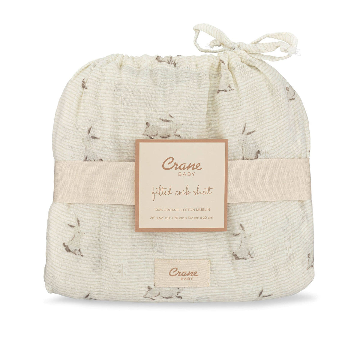 Crane Baby Organic Cotton Bunny Fitted Crib Sheet - Image 7