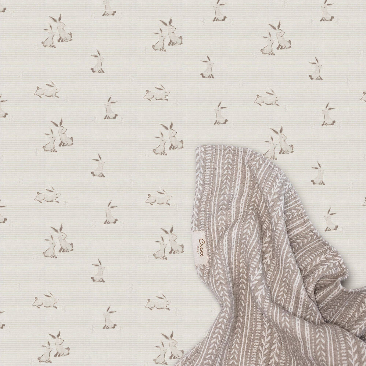 Crane Baby Organic Cotton Bunny Fitted Crib Sheet - Image 4
