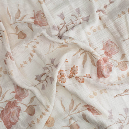 Crane Baby Violet Floral 100% Cotton Muslin Swaddle Blankets (Set of 3) - BC-200SWS-1