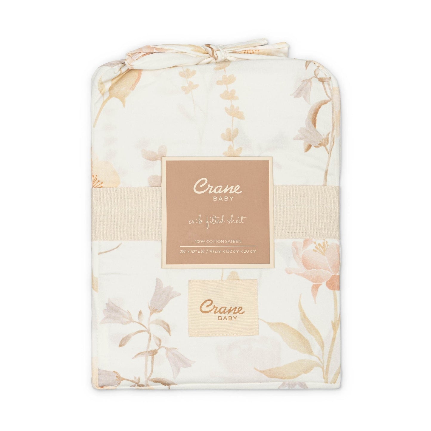 Crane Baby Violet Floral 100% Cotton Sateen Fitted Crib Sheet - BC-200CFS-1