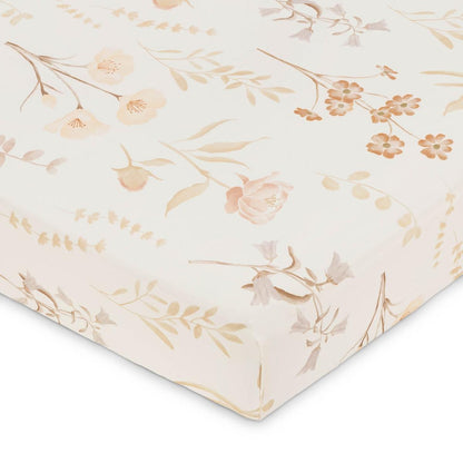 Crane Baby Violet Floral 100% Cotton Sateen Fitted Crib Sheet - BC-200CFS-1