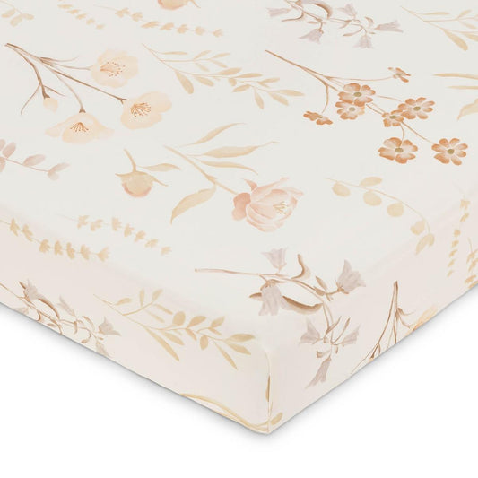 Crane Baby Violet Floral 100% Cotton Sateen Fitted Crib Sheet - BC-200CFS-1