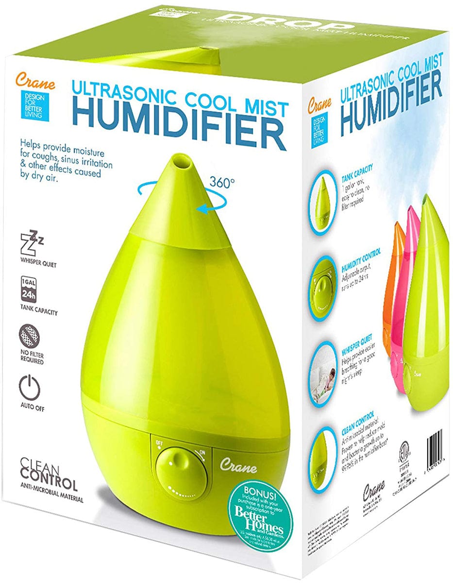 Crane Cool Mist Drop Shape Humidifier - Green - EE-5301G