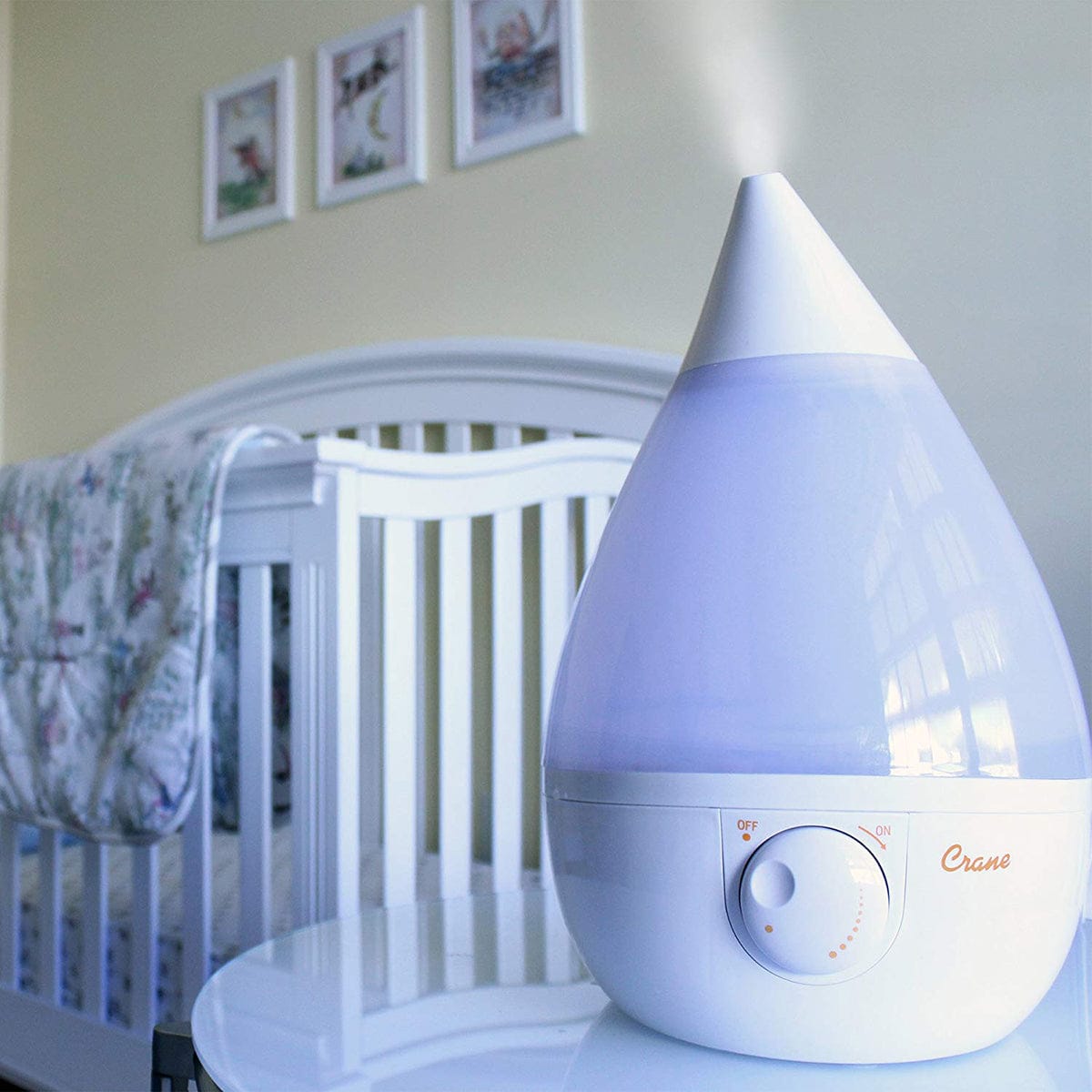 Crane Cool Mist Drop Shape Humidifier - White - EE-5301W