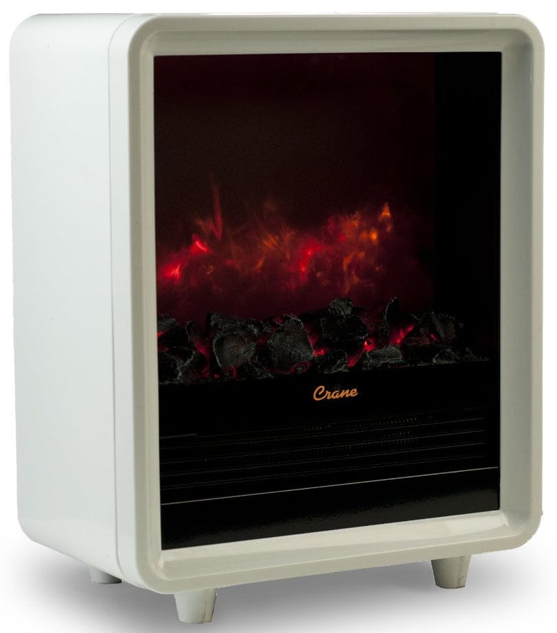 Crane Mini Fireplace Heater - White - EE-8075W