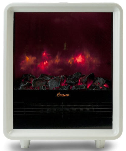 Crane Mini Fireplace Heater - White - EE-8075W