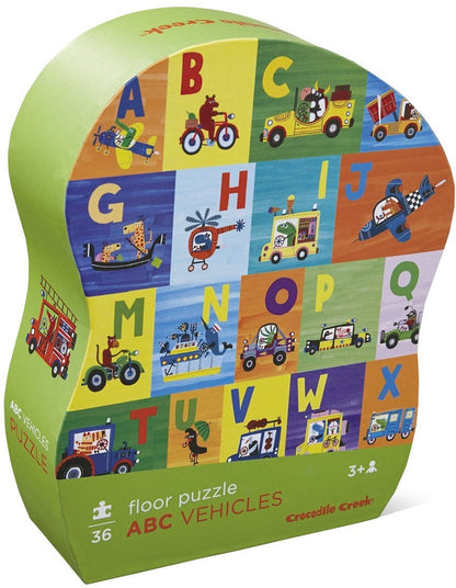 Crocodile Creek Floor Puzzle, 36-Piece - ABC Vehicles - 4074-9