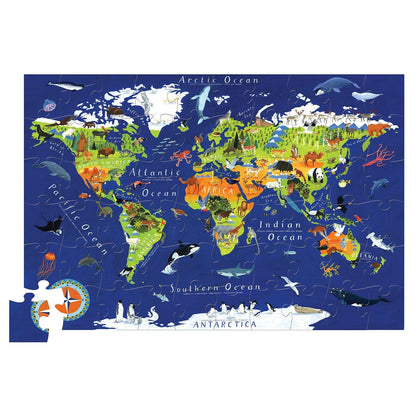 Crocodile Creek Floor Puzzle, 60-Piece - World of Animals - 4074-4