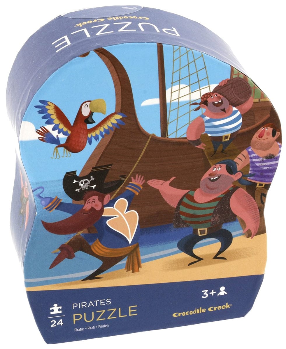 Crocodile Creek Mini Shaped Box Puzzle, 24-Piece - Pirates - 4119-1