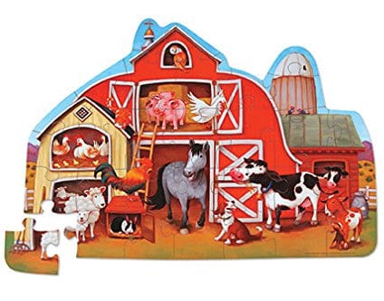 Crocodile Creek Shaped Puzzle, 30-Piece - Barnyard - 4090-1