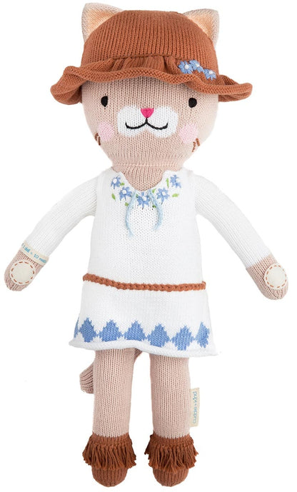 Cuddle+Kind Hand Knit Doll - Mini Chelsea the Cat, 13" - CATCHEMIN2