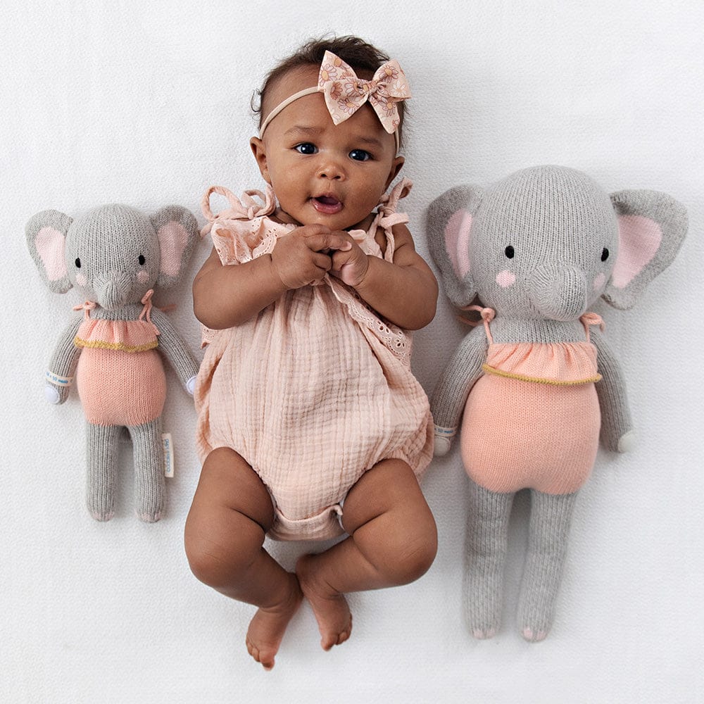 Cuddle+Kind Hand Knit Doll - Mini Eloise the Elephant, 13" - ELEELOMIN2