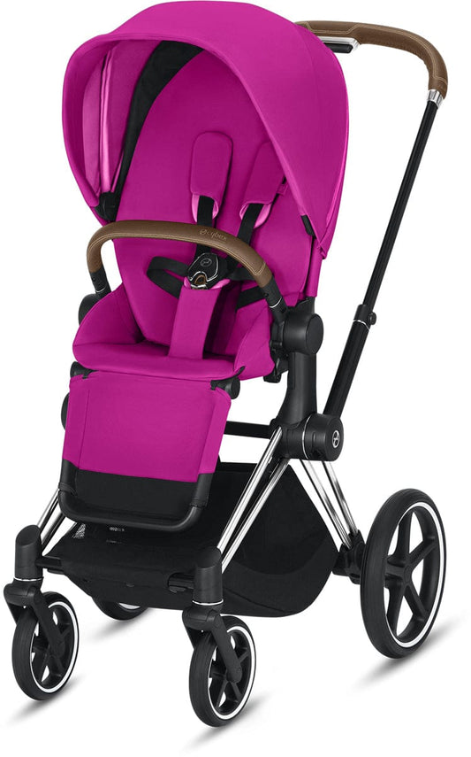 Cybex Priam 3 Complete Stroller - Chrome/Brown/Fancy Pink - 519003729-C