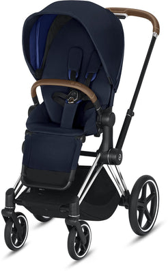 Cybex Priam 3 Complete Stroller - Chrome/Brown/Indigo Blue – Albee Baby
