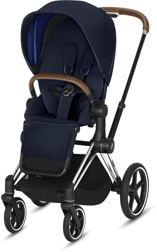 Cybex Priam 3 Complete Stroller - Chrome/Brown/Indigo Blue - 519003295
