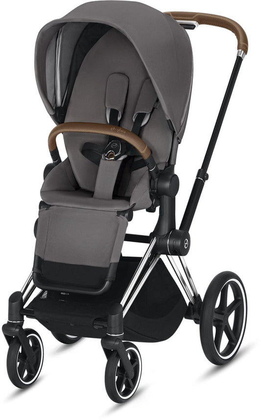 Cybex Priam 3 Complete Stroller - Chrome/Brown/Manhattan Grey - 519003297-C