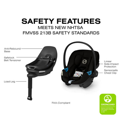 Cybex Aton G2 Swivel Infant Car Seat with Load Leg Base - Moon Black - 524002351
