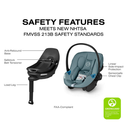 Cybex Aton G2 Swivel Infant Car Seat with Load Leg Base - Stormy Blue - 524002357