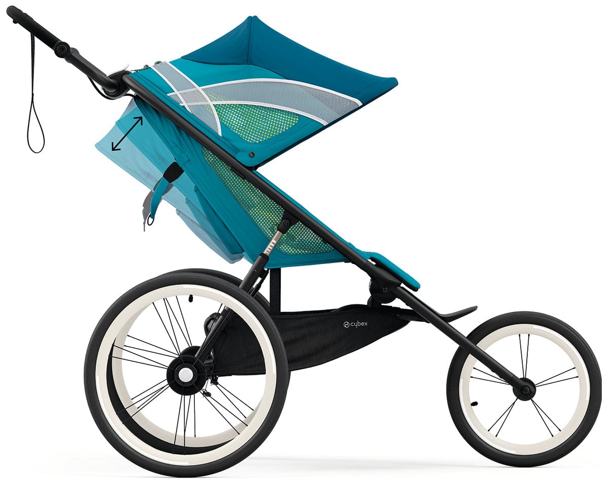 Cybex AVI Jogging Stroller Bundle - Black Frame + Maliblue Seat Pack - 520004147-520004223