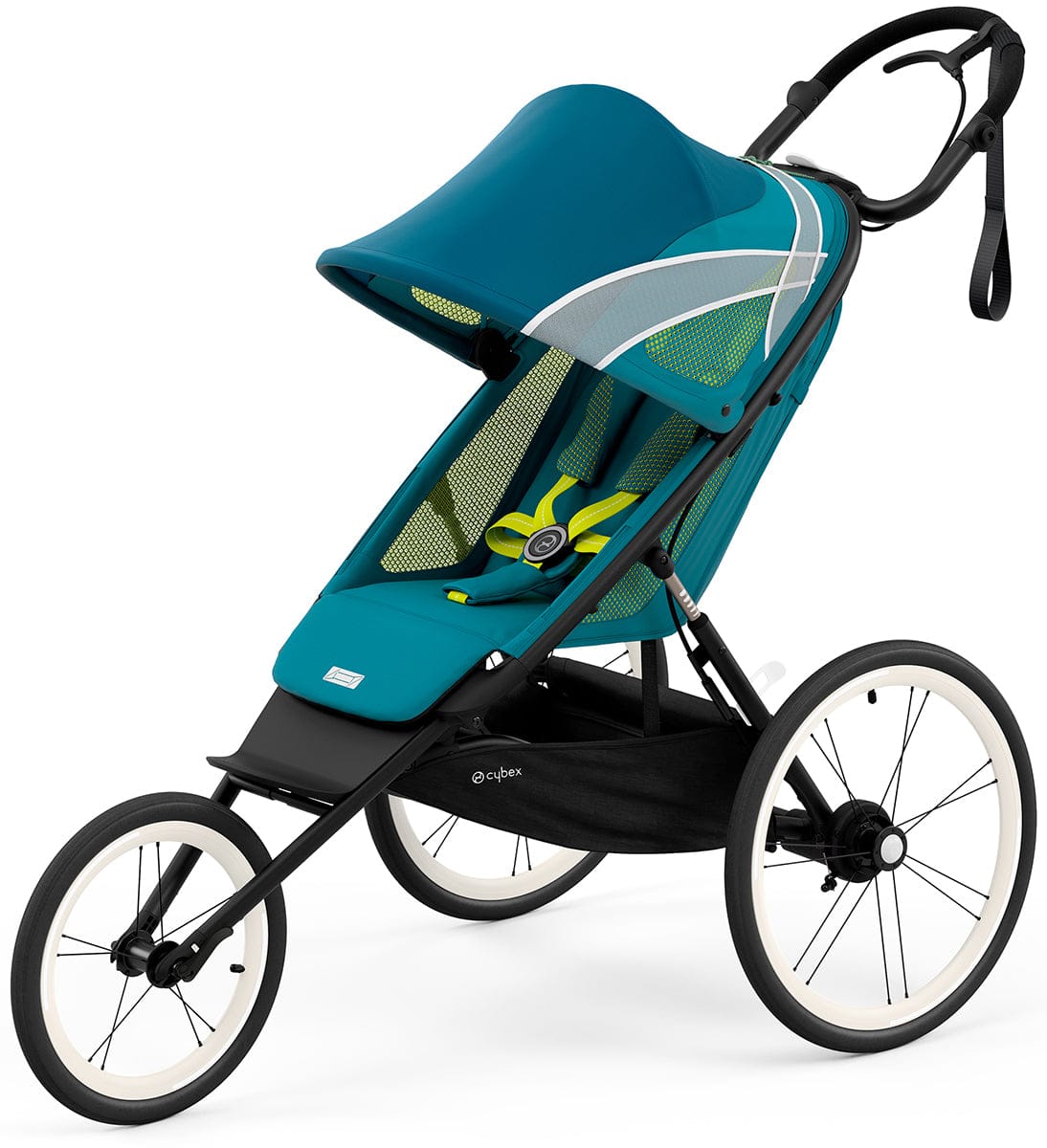 Cybex AVI Jogging Stroller Bundle - Black Frame + Maliblue Seat Pack - 520004147-520004223