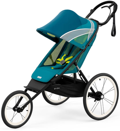 Cybex AVI Jogging Stroller Bundle - Black Frame + Maliblue Seat Pack - 520004147-520004223
