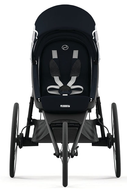 Cybex AVI Jogging Stroller Bundle - Black Frame + Medal Grey Seat Pack - 520004147-520004217