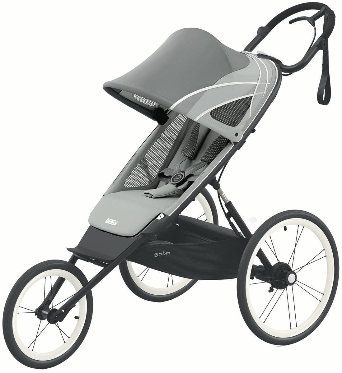 Cybex AVI Jogging Stroller Bundle - Black Frame + Medal Grey Seat Pack - 520004147-520004217